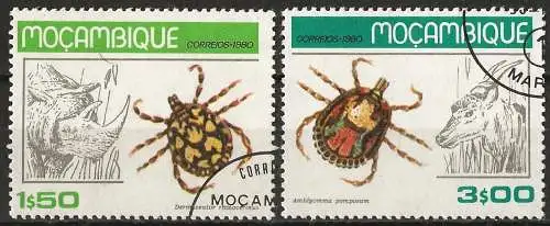 Mocambique 1980 - Mi 738 und 740 - YT 732 und 734 - Insekten : Zecken
