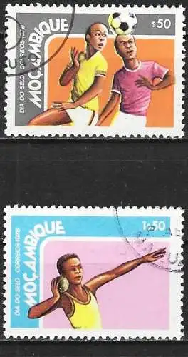 Mocambique 1978 - Mi 670/671 - YT 666/667 - Sport : Fußball und Leichtathletik