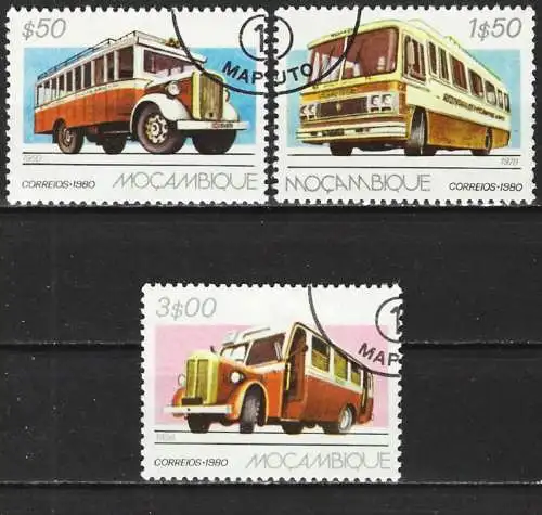 Mocambique 1980 - Mi 743/45 - YT 737/39 - Reisebusse