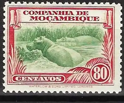 Mozambique (Kompanie) 1937 - Mi 212 - YT 189 - Fauna : Hippopotamus - MH*