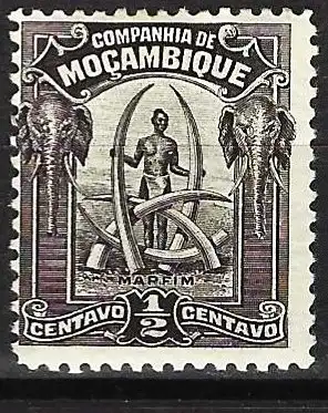 Mozambique (Kompanie) 1918 - Mi 115 - YT 115 - Elefant und Stoßzähne - MH* (gezähnt 12½)