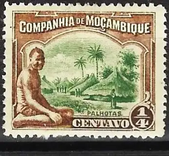 Mozambique (Kompanie) 1918 - Mi 114 - YT 114 - Ureinwohnerdorf - MH* (gezähnt 14)