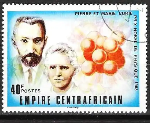 Zentralafrikanisch 1977 – Mi 458 - YT 267 - Pierre und Marie Curie - Nobelpreis