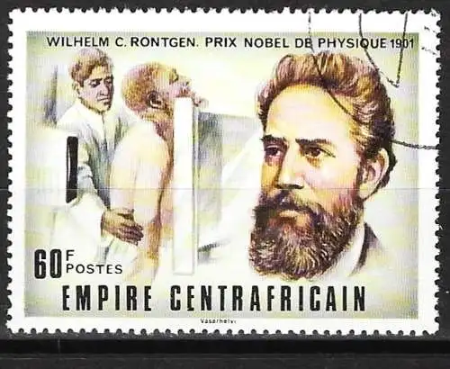 Zentralafrikanisch 1977 – Mi 459 - YT 268 - Wilhelm C. Röntgen - Nobelpreis