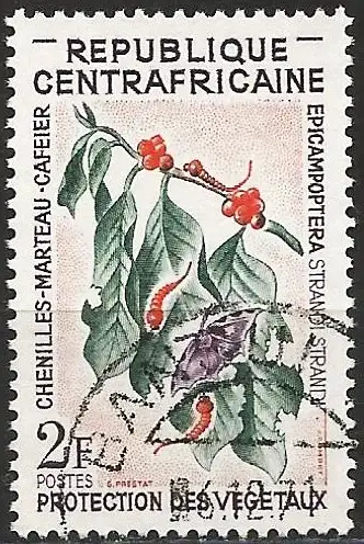 Zentralafrikanisch Rep. 1965 - Mi 88 - YT 55 - Insekt : Raupe