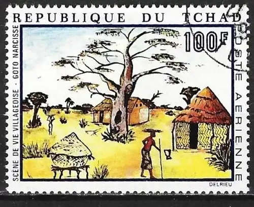 Tschad 1970 - Mi 288 - YT Pa 65 - Gemälde von Goto Narcisse ( Flugpost )