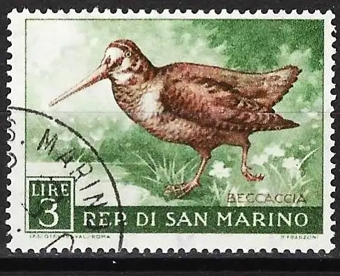 San Marino 1960 - Mi 637 - YT 481 - Vogel : Waldschnepfe