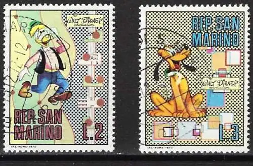 San Marino 1970 - Mi 963 und 964 - YT 770 und 771 - Figuren von Walt Disney