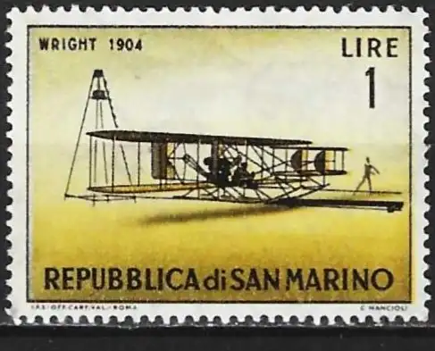 San Marino 1962 - Mi 719 - YT 542 - Flugzeug der Brüder Wright -  MH*