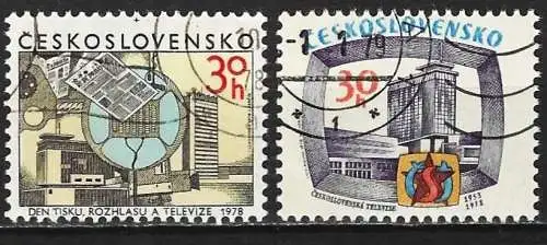 Tschechoslowakei 1978 - Mi 2467/68 - YT 2294/65 - Jubiläum des tschechischen Rundfunks und Fernsehens