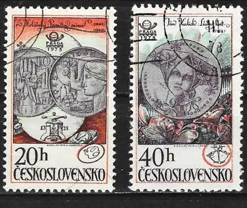 Tschechoslowakei 1978 - Mi 2427/28 - YT 2258/59 - Alte Münzen