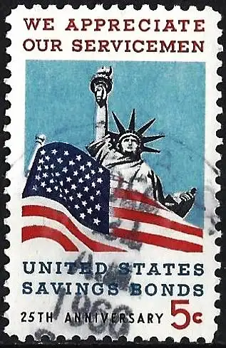 USA  1966 - Mi 911 - YT 813 - Freiheitsstatue und US-Flagge