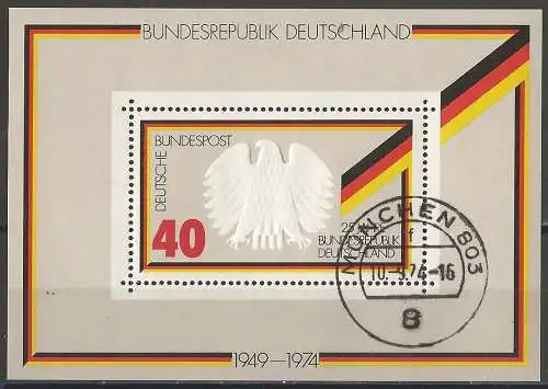Deutschland BDR 1974 - Mi BL 10 - YT BF 9 - 25. Jahrestag der Republik