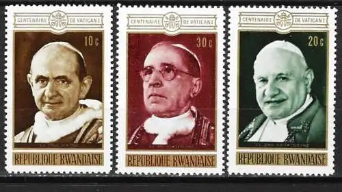 Ruanda 1970 - Mi 431/33 - YT 400/02 - Papen - MNH**