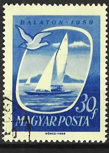 Ungarn 1959 - Mi 1609 - YT 1303 - Segelboot auf dem Plattensee