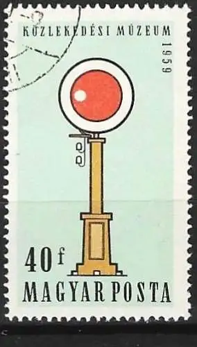 Ungarn 1959 - Mi 1586 - YT 1280 - Frühes Eisenbahnschild