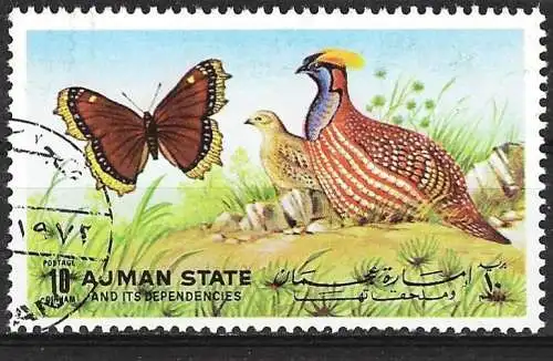 Adschman 1972 - Mi 2029 - Vogel und Schmetterling