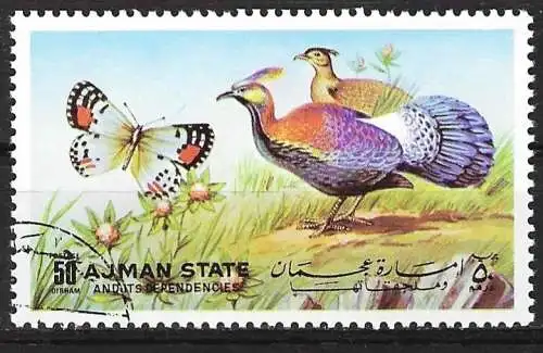 Adschman 1972 - Mi 2033 - Vogel und Schmetterling