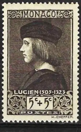 Monaco 1939 - Mi 190 - YT 185 - Prinz Lucien Grimaldi - MH*