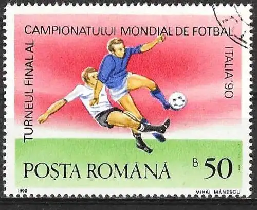 Rümanien 1990 - Mi 4603 - YT 3884 - Fußball-Weltmeisterschaft in Italien