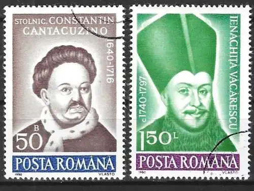 Rümanien 1990 - Mi 4629 und 4633 - YT 3904 und 3908 - Rumänische Prominente