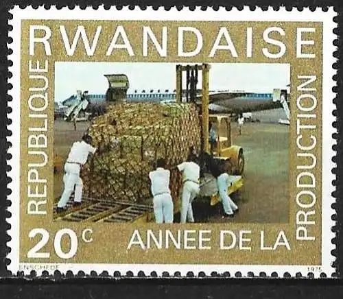 Ruanda 1976 - Mi 760 - YT 676 - Beladen eines Flugzeugs - MNH**