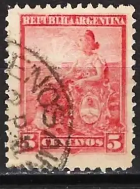 Argentinien 1899 - Mi 104 - YT 115 - Allegorie, sitzende Freiheit ( Gezackt 11¼ )