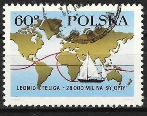 Polen 1969 - Mi 1924 - YT 1774 - Die Weltumsegelung von Leonid Telica