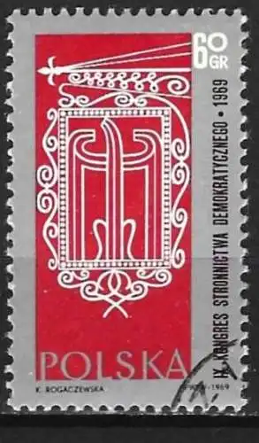 Polen 1969 - Mi 1906 - YT 1756 - Kongress der Demokratischen Partei