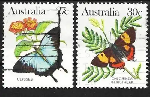 Australien 1983 - Mi 842 und 843 - YT 828 und 829 - Schmetterlinge