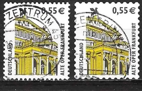 Deutschland 2002 - Mi 2300 AI und 2304 BA - YT 2128 und 2131 - Die Oper von Frankfurt