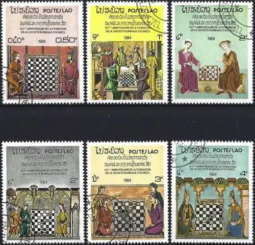 Laos 1984 - Mi 727/732 - YT 548/553 - Schachpiel
