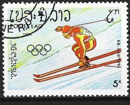 Laos 1984 - Mi 702 - YT 529 - Olympische Spiele in Sarajevo: Skisport