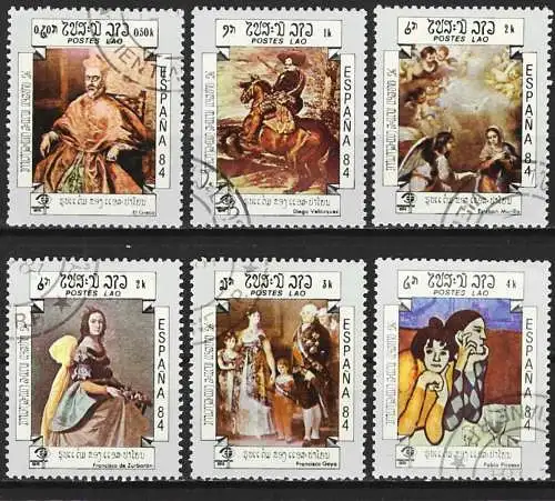 Laos 1984 - Mi 735/40 - YT 562/67 - Gemälde von spanischer Meister