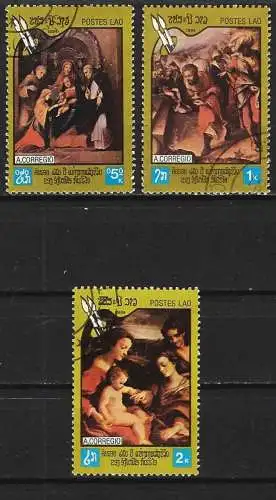 Laos 1984 - Mi 758/60 - YT 576/78 - Gemälde von Antonio Correggio