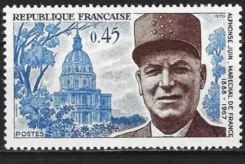 Frankreich 1970 – Mi 1700 - YT 1630 - Marschall Alphonse Juin - MNH**