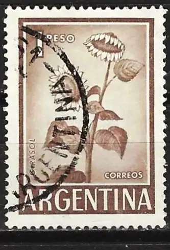 Argentinien 1961 - Mi 764 I - YT 604 A - Blumen : Sonnenblumen
