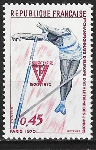Frankreich 1970 - Mi 1722 - YT 1650 - Sport : Stabhochsprung - MNH**
