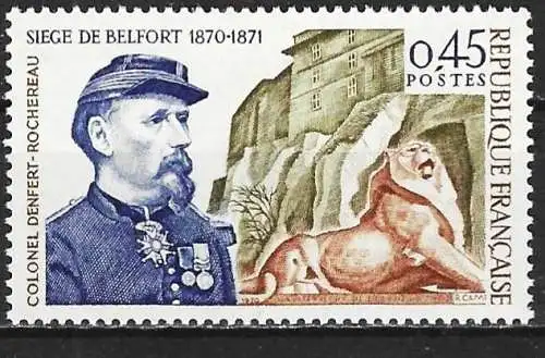 Frankreich 1970 - Mi 1701 - YT 1660 - Colonel Denfert-Rochereau - MNH**