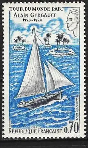 Frankreich 1970 - Mi 1694 - YT 1621 - Segelboot von Alain Gerbault - MNH** 