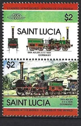 St. Lucia 1984 - Mi 682 / 683 - YT 666 / 667 - Lokomotive  Adler - MNH**