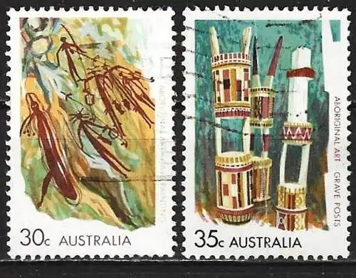 Australien 1971 - Mi 474 und 475 - YT 445 und 446 - Kunst der Aborigines