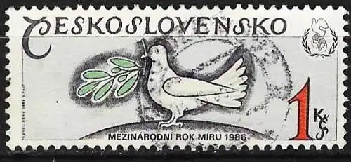 Tschechoslowakei 1986 - Mi 2847 - YT 2661  - Jahr des Friedens – Taube