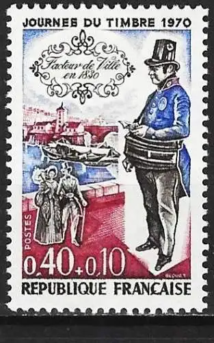 Frankreich 1970 - Mi 1702 - YT 1632 -  Tag der Briefmarke - Postbote - MNH** 