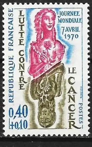 Frankreich 1970 - Mi 1706 - YT 1636 - Weltkrebstag - MNH** 