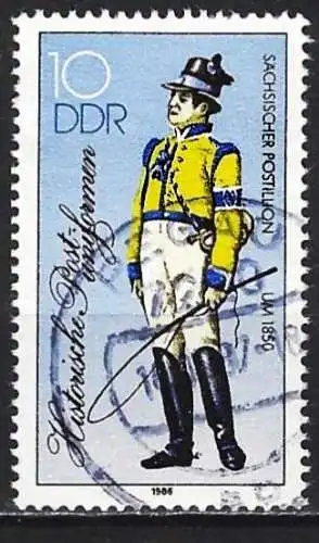 Deutschland DDR 1986 - Mi 2997 I - YT 2620 - Uniform eines Postboten ( Gezackt 14 )