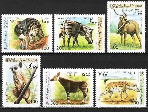 Republik Somalia 1999 - Fauna  - Komplette Serie  - MNH**