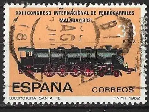 Spanien 1982 - Mi 2558 - YT 2294 - Lokomotive " Santa Fe "