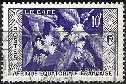 Französisch-Äquatorialafrika 1956 - Mi 302 - YT 236 - Das Café