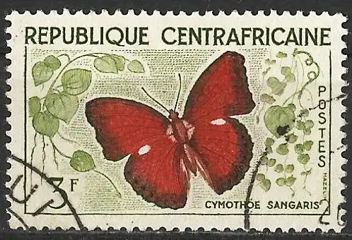 Zentralafrikanisch Rep. 1961 - Mi 7 - YT 7 - Schmetterling 